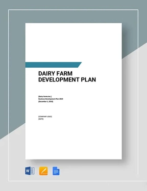 Dairy farm Development Plan Template