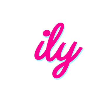 Free ILY Typography Clipart to Edit Online