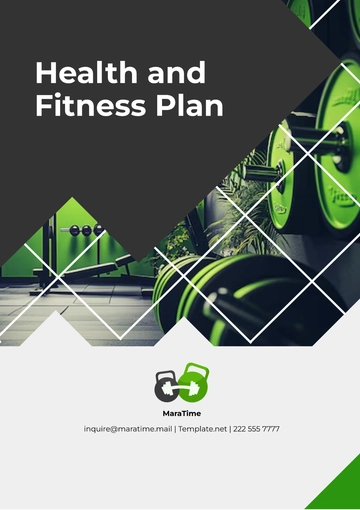 Free Health and Fitness Plan Template to Edit Online