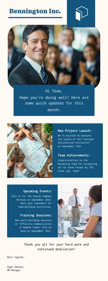Free Employee Email Newsletter Template to Edit Online