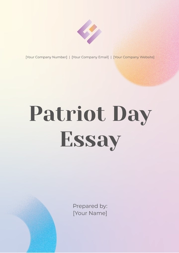 Free Patriot Day Essay Template to Edit Online