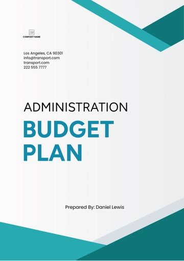 Free Administration Budget Plan Template to Edit Online