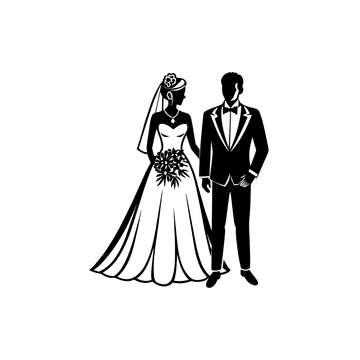 Free Black & White Wedding Clipart to Edit Online