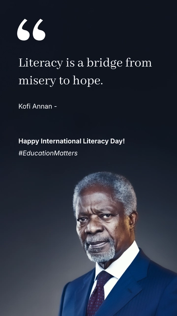 Free International Literacy Day Quote Template to Edit Online
