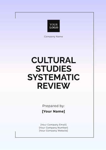 Free Cultural Studies Systematic Review Template to Edit Online