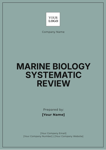 Free Marine Biology Systematic Review Template to Edit Online