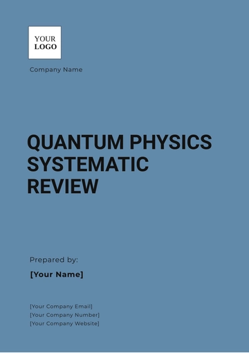 Free Quantum Physics Systematic Review Template to Edit Online