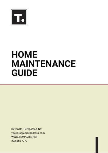 Free Home Maintenance Guide Template to Edit Online