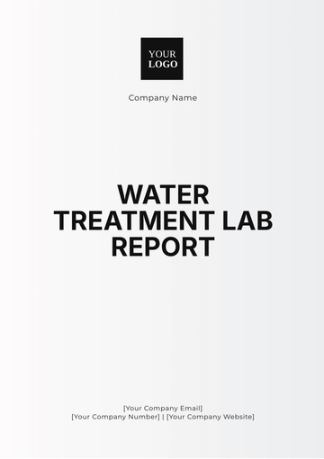 Free Water Treatment Lab Report Template to Edit Online