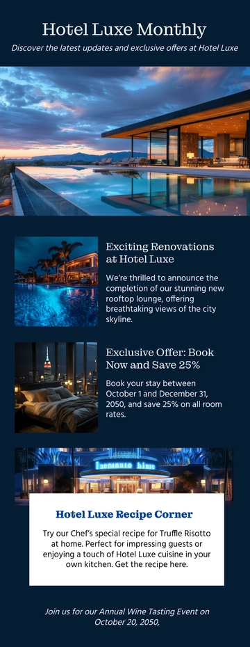 Free Hotel Email Newsletter Template to Edit Online