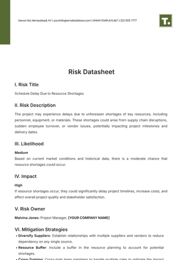 Free Risk Datasheet Template to Edit Online