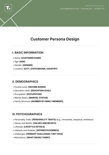 Free Customer Persona Design Template to Edit Online | Template.net