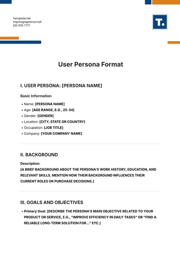 Free User Persona Format Template to Edit Online | Template.net