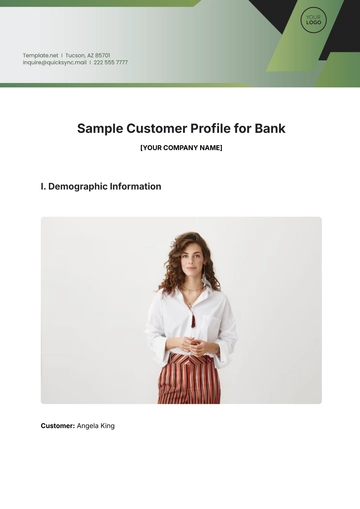 Free Sample Customer Profile for Bank Template to Edit Online | Template.net