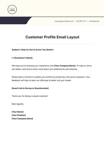 Free Customer Profile Email Layout Template to Edit Online | Template.net