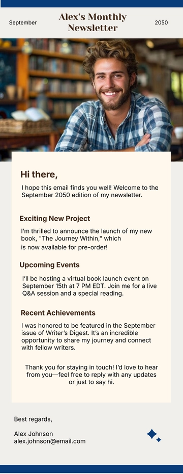 Free Personal Email Newsletter Template to Edit Online