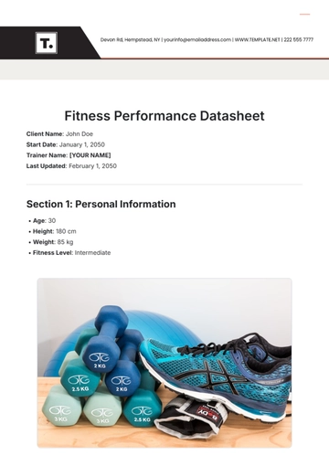Free Fitness Progress Datasheet Template to Edit Online