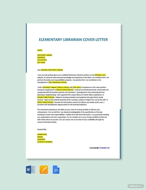Elementary Librarian Cover Letter