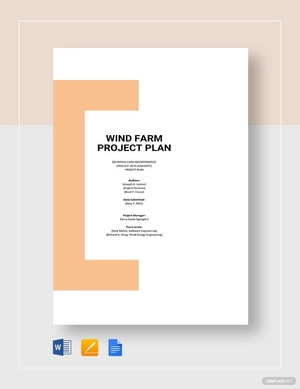 Wind Farm Project Plan Template