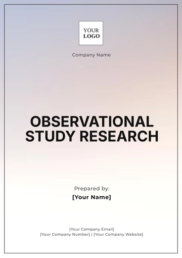 Free Observational Study Research Template to Edit Online