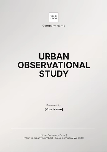 Free Urban Observational Study Template to Edit Online