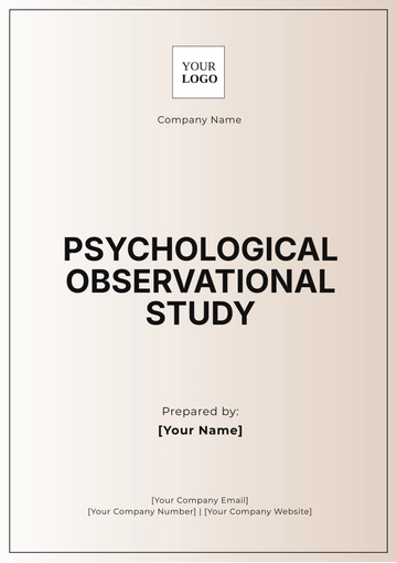 Free Psychological Observational Study Template to Edit Online