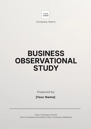 Free Business Observational Study Template to Edit Online