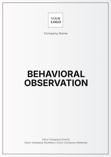 Free Behavioral Observation Template to Edit Online