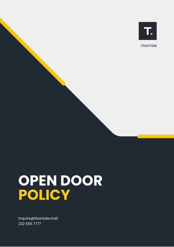 Free Open Door Policy Template to Edit Online