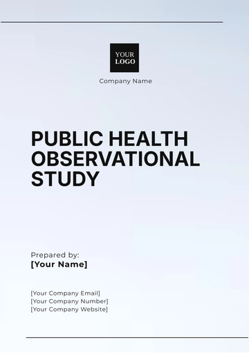 Free Public Health Observational Study Template to Edit Online
