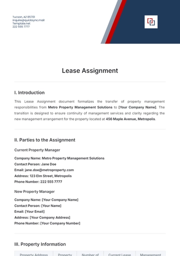 Free Lease Assignment Template to Edit Online