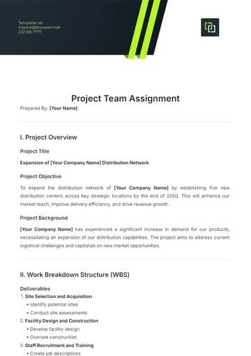 Free Project Team Assignment Template to Edit Online