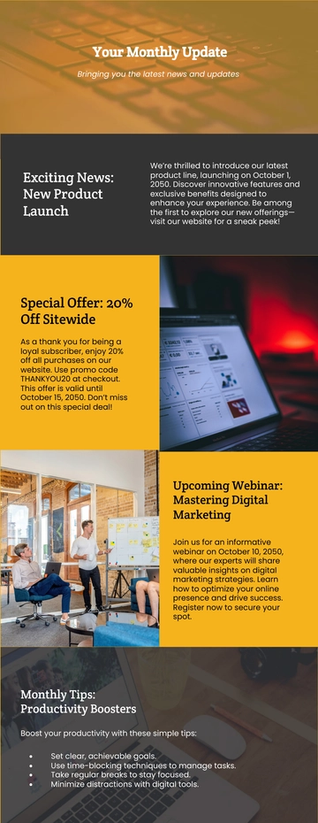 Free Email Newsletter Template to Edit Online