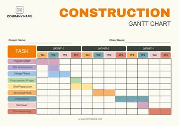 Free Construction Gantt Chart Template to Edit Online