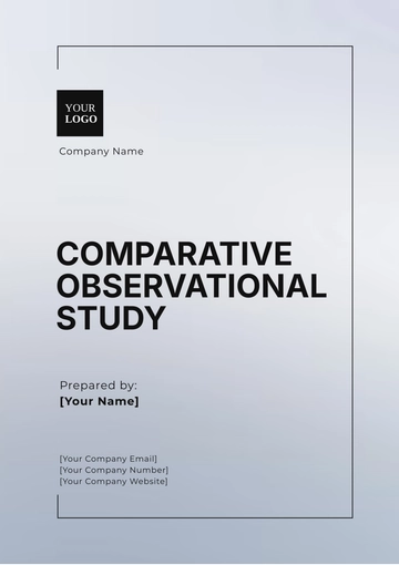 Free Comparative Observational Study Template to Edit Online