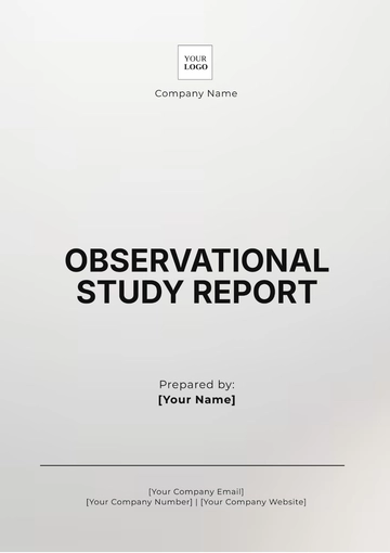 Free Observational Study Report Template to Edit Online