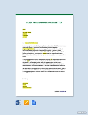 Flash Programmer Cover Letter