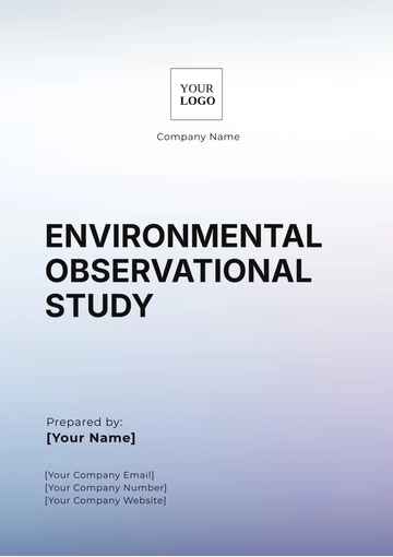 Free Environmental Observational Study Template to Edit Online
