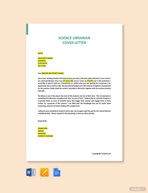 Science Librarian Cover Letter