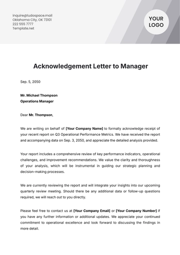 Free Acknowledgement Letter to Manager Template to Edit Online