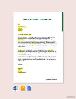 AI Programmer Cover Letter