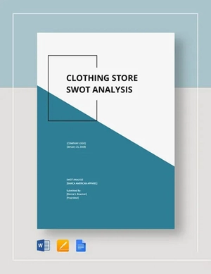 Clothing Store SWOT Analysis Template Clothing Store SWOT Analysis Template