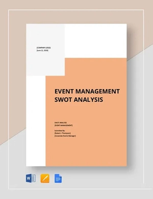 Events management swot analysis template