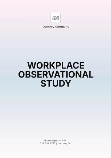 Free Workplace Observational Study Template to Edit Online