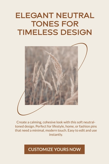 Free Neutral Tones Pinterest Pin Template to Edit Online