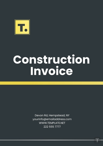 Free Construction Invoice Template to Edit Online | Template.net