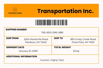 Free Transport Shipping Label Template to Edit Online