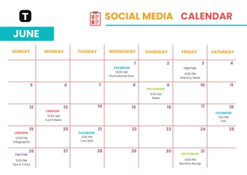 Free Digital Marketing Social Media Calendar Template to Edit Online