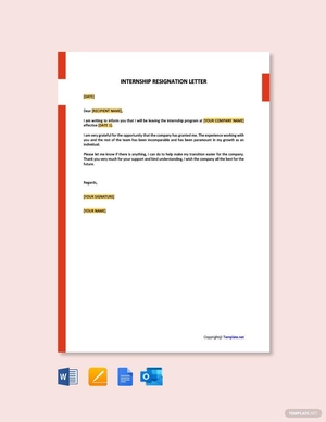 Internship Resignation Letter