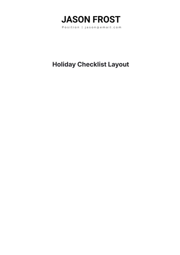 Free Holiday Checklist Layout Template to Edit Online | Template.net